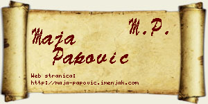 Maja Papović vizit kartica